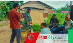 Babinsa Koramil 05/TP Serda J. Ginting Komsos di Desa Kempawa, Perkuat Kedekatan TNI dengan Rakyat