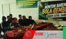 Bola Gembira Perekat Kebersamaan, Koramil 01/Sbl Gelar Nobar Bersama Warga