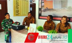 Personel Koramil 05/TP Sertu Warpadli Silaturahmi bersama Pegawai Kecamatan Tanah Pinem