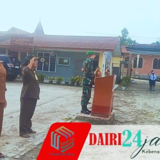 Babinsa Jadi Pembina Upacara Di Sekolah Yayasan Advent Sumbul