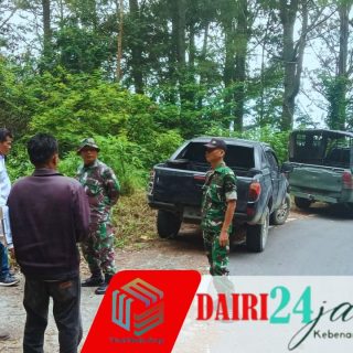 Danramil 01/Sbl Bersama Babinsa Tinjau Lokasi Karya Bakti Pembukaan Jalan di Kecamatan Silahisabungan