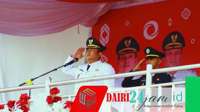 Wakil Bupati Dairi Jadi Inspektur Upacara Penurunan Bendera Dalam Peringatan HUT RI ke-81