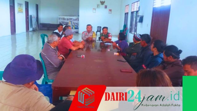 Perkuat Sinergi Tiga Pilar, Babinsa, Bhabinkamtibmas dan Pemdes Tanjung Beringin I Gelar Koordinasi Keamanan