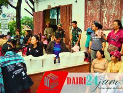 Babinsa Koramil 01/Sbl Dampingi Penyaluran Pembagian Beras Bulog