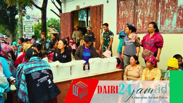 Babinsa Koramil 01/Sbl Dampingi Penyaluran Pembagian Beras Bulog