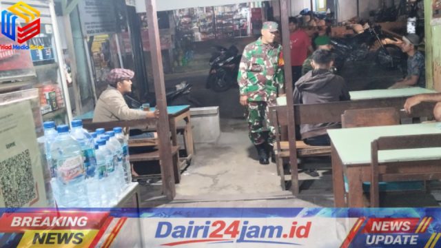 Jaga Kondusifitas Wilayah Binaan, Babinsa Koramil 05/TP Gelar Patroli Malam di Desa Kuta Buluh