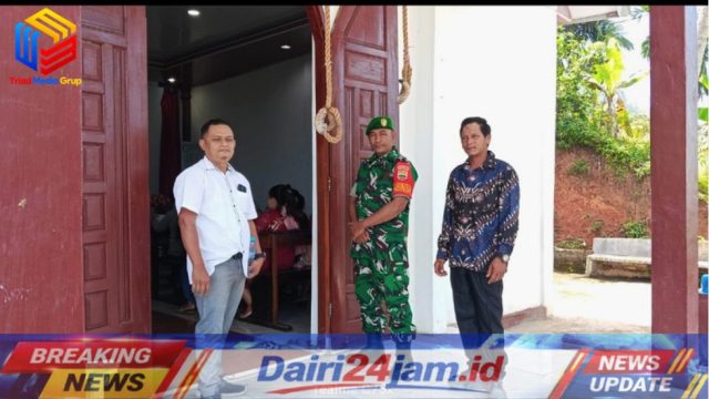 Sertu Warpadli Jaga Kekhusyukan Ibadah Minggu warga HKBP Kutabuluh
