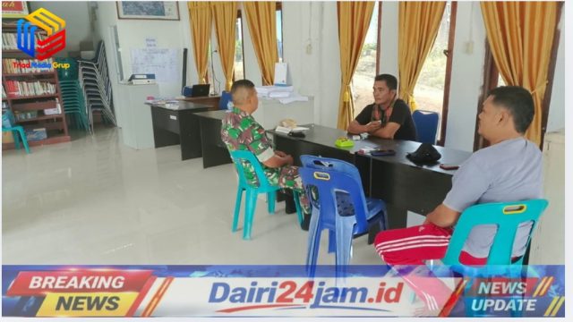Mempererat Sinergi di Desa Tanah Pinem,Babinsa Koramil 05/ Laksanakan Komsos Dengan Perangkat Desa